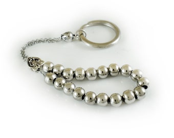Metal Beaded Keychain Keyring, Worry Beads, Komboloi, Gift