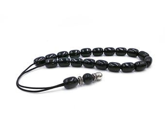 Black Onyx Worry Beads, Greek Komboloi, Christmas Gift