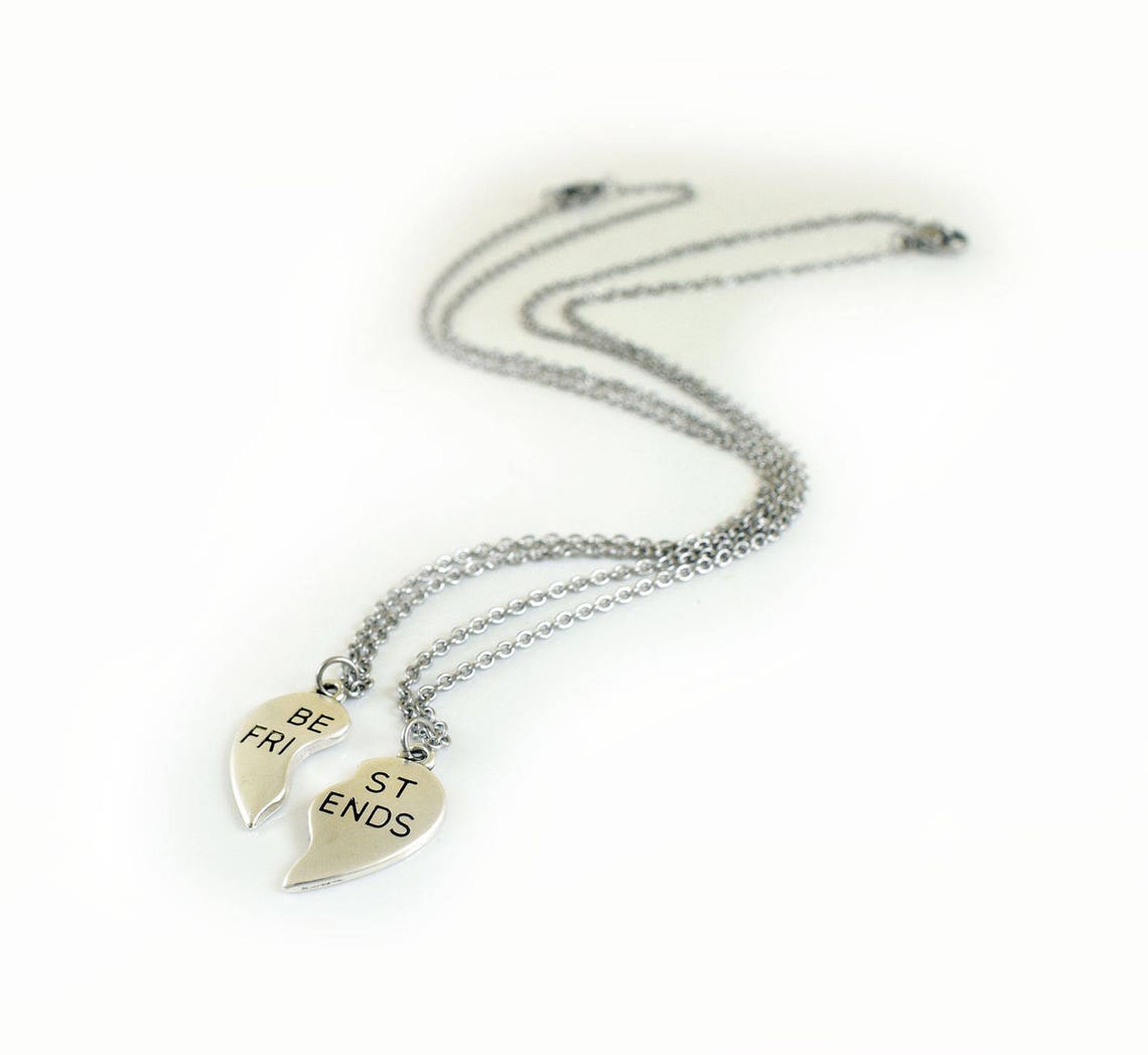 Best Friend Necklace Friendship Jewelry Heart Necklace Gift Etsy