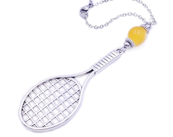Tennis Racket Car mirror charm , Sport lovers auto rearview mirror accessory hanging ornament