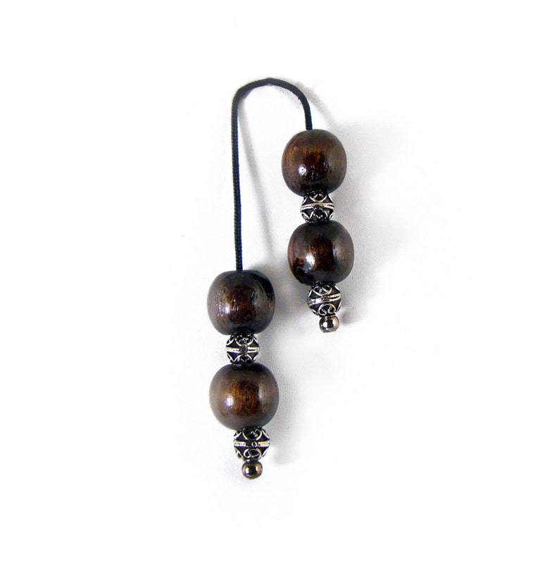 Begleri, worry beads with brown Wood and Silver Plated Beads, Passing Time, Unisex Gifts image 2