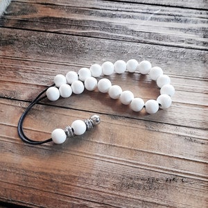 White Agate Worry Beads, Greek Komboloi with Metal Beads, Kompoloi, Christmas Gift Ideas image 9