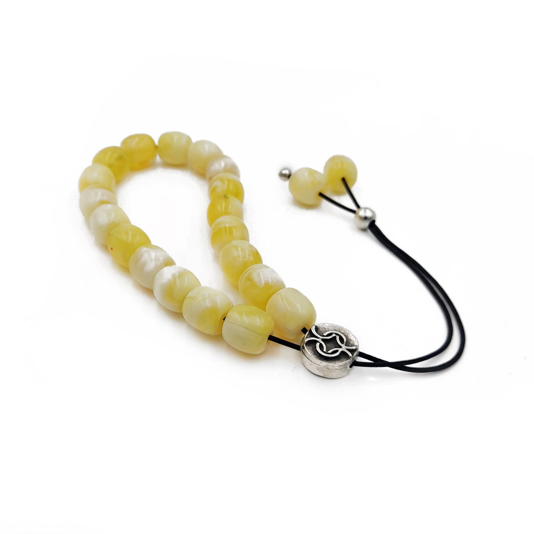 Buy Yellow Komboloi, Worry Beads, Acrylic, Unisex Gift Ideas