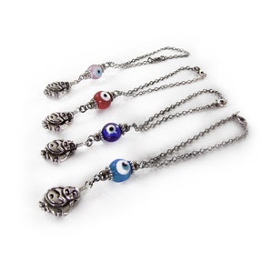 Car Mirror Hanging, Car Decor, Buddha Charm Amulet, Glass Evil Eye Beads, Rearview Car Mirror Charm, Evil Eye Hanging