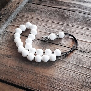 White Agate Worry Beads, Greek Komboloi with Metal Beads, Kompoloi, Christmas Gift Ideas image 6