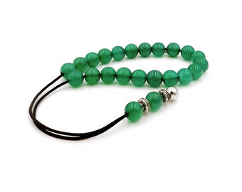 Green Agate Worry Beads, Greek Komboloi, Stress Relief Kompoloi Gift