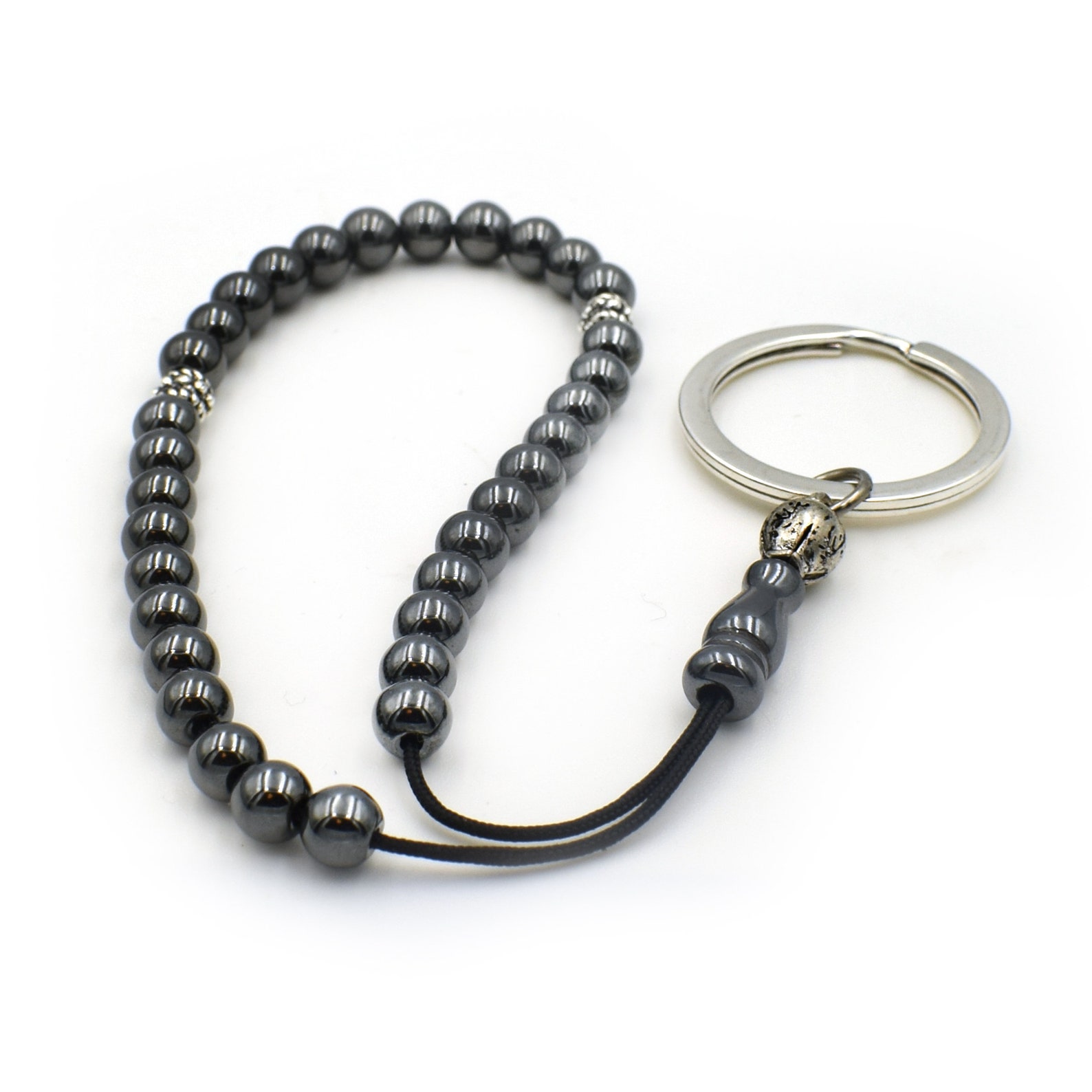 Worry Beads Prayer Beads Keychain Keyring Hematite Beads Etsy