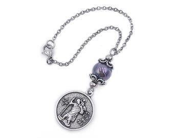 Saint Christopher Car mirror charm ,Mary and Jesus Rear View Accessory Hanging