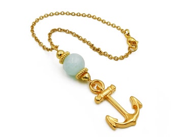 Anchor car mirror charm, rearview mirror hanging, Vehicle hanger ornament dangler, accessories, nautical gift