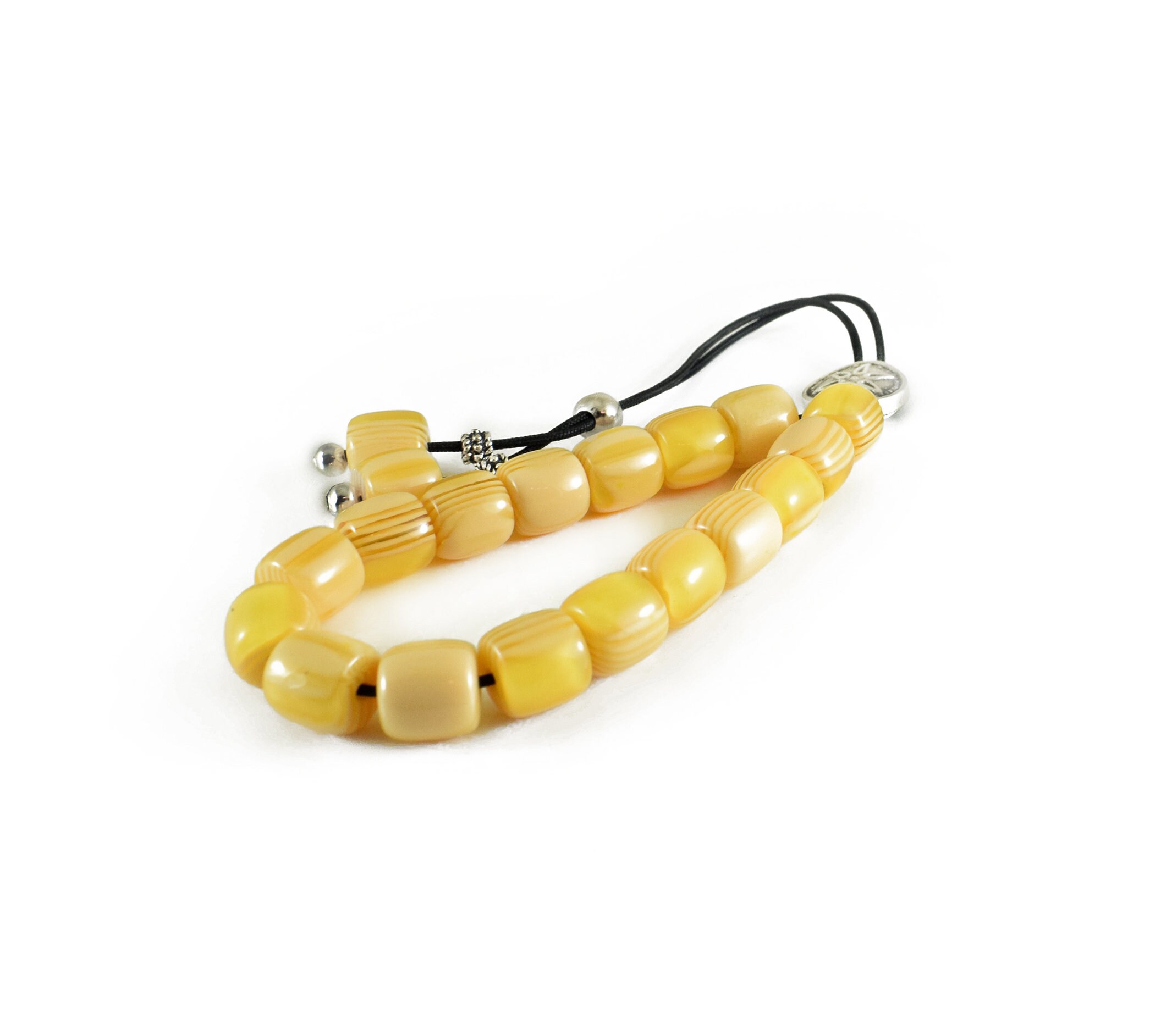 Greek Komboloi/ worry beads with 33+4 yellow 12MM beads