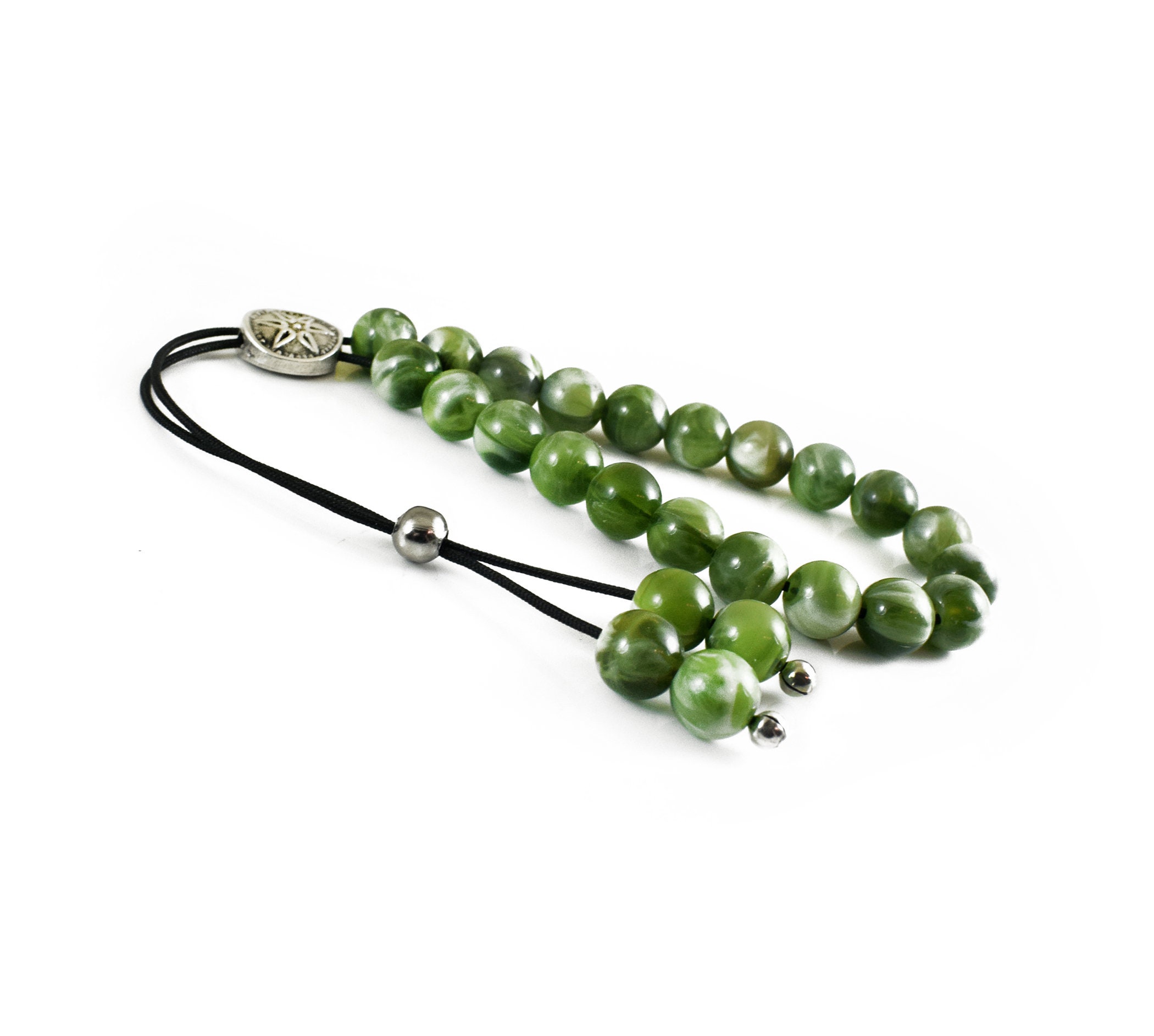 Komboloi Worry Beads Green Acrylic Beads Silver Tone Metal | Etsy