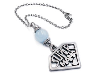 Super Mama car mirror charm hanger, accessory, Choose gemstone
