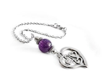 Heart car charm hanging, rear view mirror accessories decor ornament, Valentines Gift, Choose Bead, Gift for Him and Her