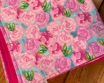 Rose baby blanket, baby girl, blanket, roses, pink, minky, baby shower, gift, newborn