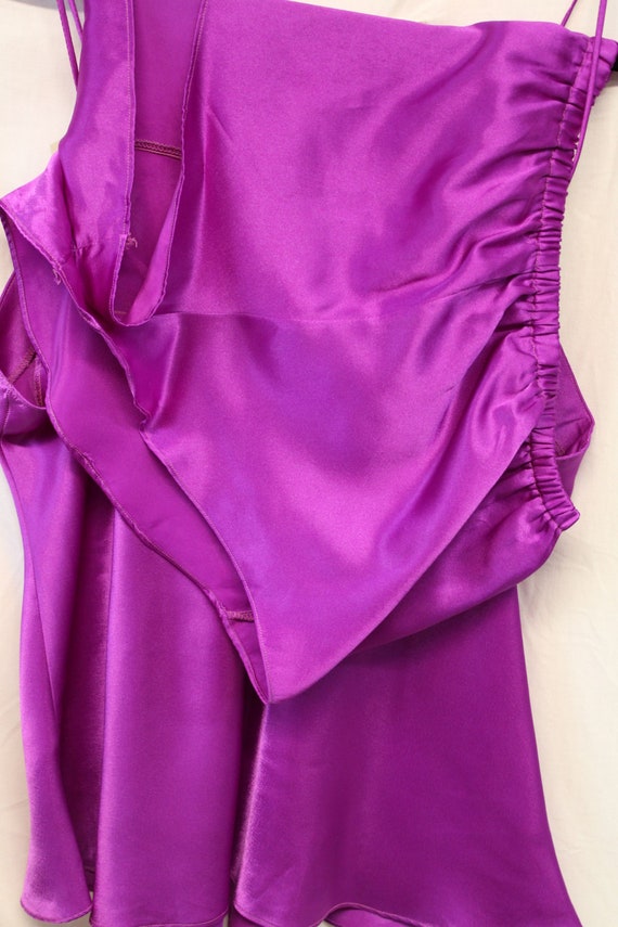 Lingerie Top Short Set Purple Polyester by Kathry… - image 3