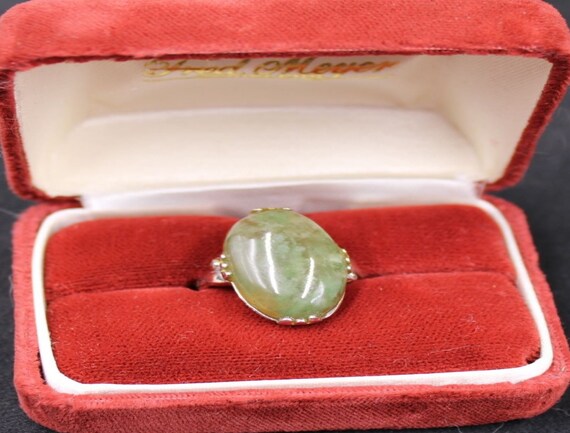 Jasper Cocktail Ring Green Vintage 1970-80's - image 3