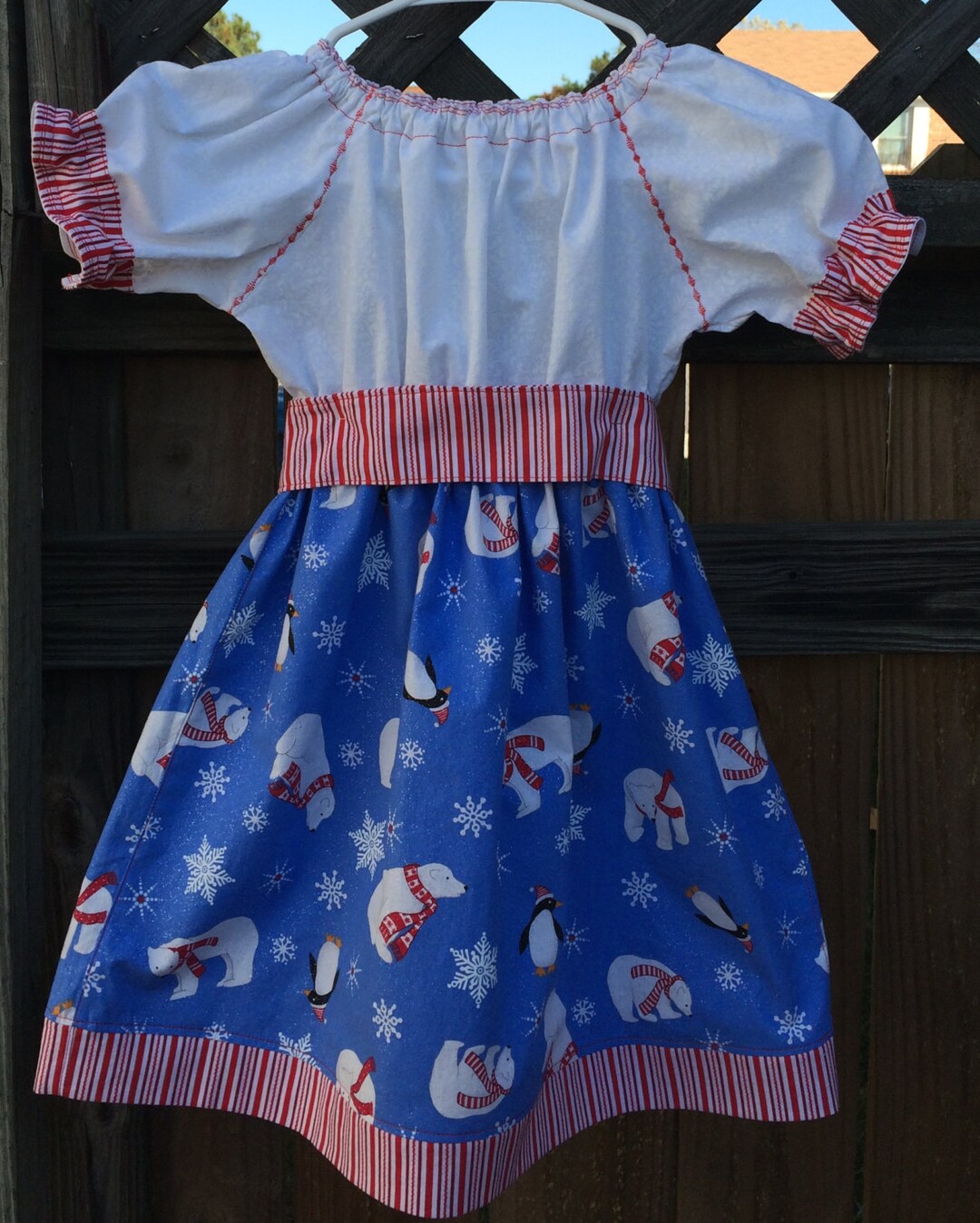 Snow Polar Bear Christmas Pattern Print Dress