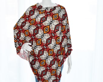 Geo Nursing Poncho / Nursing Cover / Nursing Shawl / Breastfeeding Cover / One shoulder Top / Boho Poncho / New Mom Gift