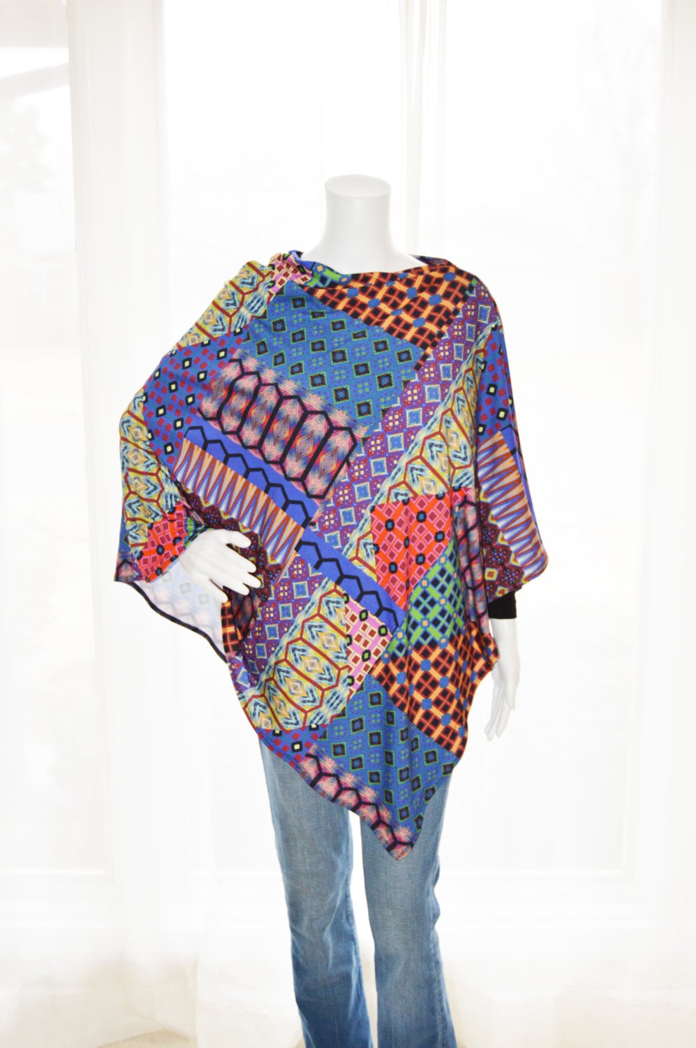 Bright Patchwork Poncho/ Nursing Poncho / Nursing Cover / One Etsy