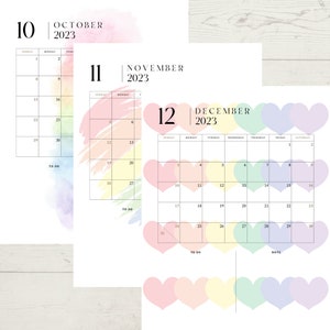Printable Rainbow Monthly Planner *** DIGITAL DOWNLOAD ONLY*** - Etsy