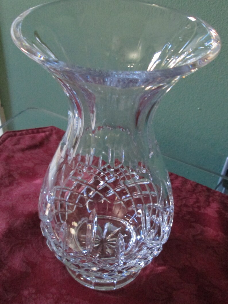 Vintage Galway 24 Lead Crystal Vase Signed Etsy