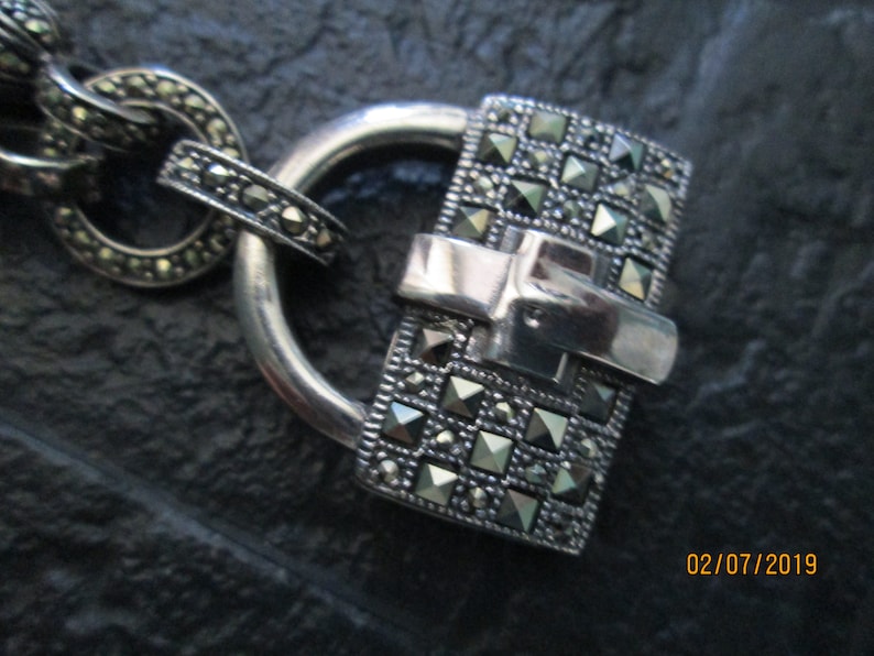 Ari D Norman Sterling Silver Marcasite Purse Pendant
