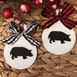 Pig Ornament, Farm Ornament, 2024 Ornament, Christmas Ornament, Christmas Gift, Southern Ornament