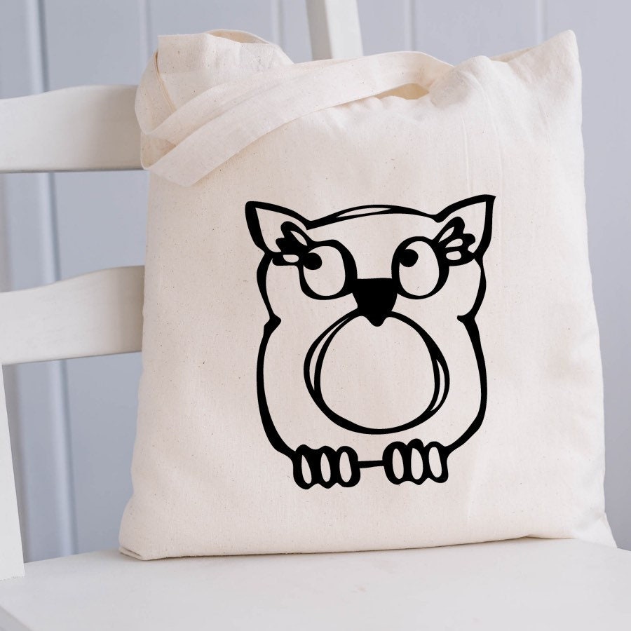 Kids Tote Bag, Color Me Tote Bag, Owl Tote Bag