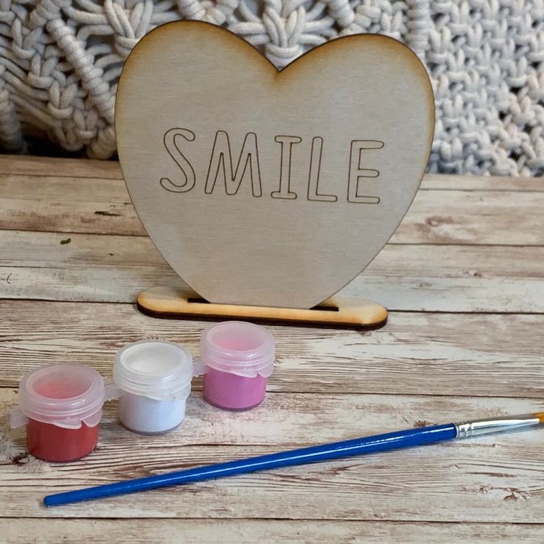 Kids Valentines Paint Kit Smile DIY Kit Valentines DIY Paint Kit