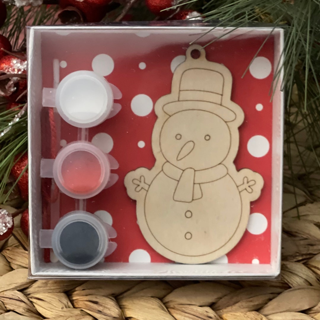 DIY Ornament Kit, Kids Ornament Kit, Paint Your Own Ornament, Snowman