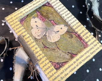 BUG JOURNAL, Junk Journal, Eco Printing, Cyanotype, Mini Journal, Nature Prints, Butterflies and Bugs, Lace, Envelopes