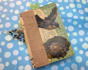 JUNK JOURNAL- Birds Nest Journal, Garden Themed Journal, Floral Journal, Paper Bag, Envelope, Altered Book, Art Book, Altered Junk Journal