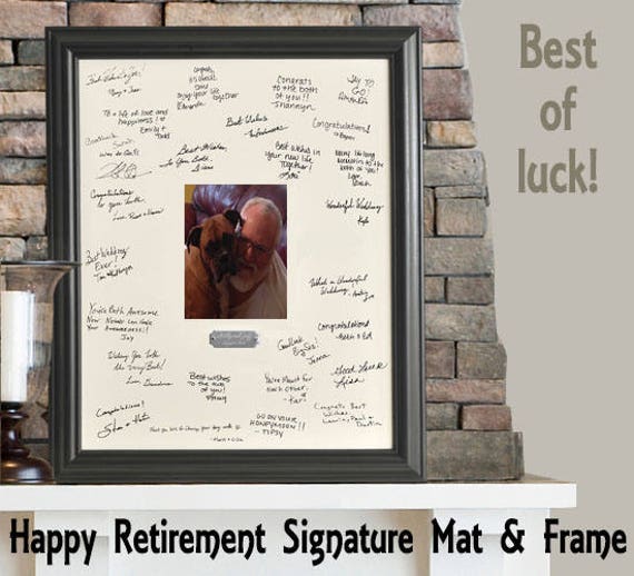 Retirement Mat And Frame For Signatures Signature Mat Etsy