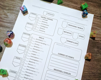 DnD 5e Character Binder Printable Sheets // Campaign Journal