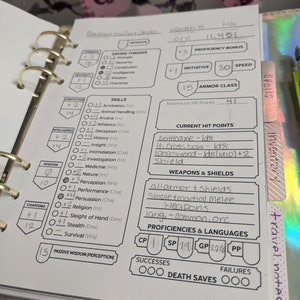 Dnd 5e Character Binder Printable Sheets // Campaign Journal - Etsy