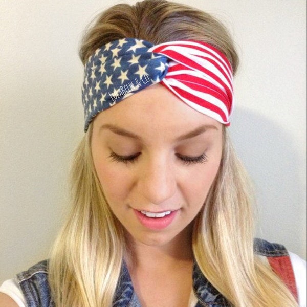 Turban Headband // Party in the USA (American Flag) / Fits ALL AGES / Fourth of July / 4th of July / Patriotic / America / Red White Blue