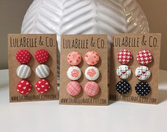 Button Earrings / Lovey-Dovey Button Earring Bundles