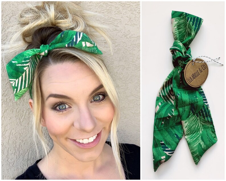 Palms Chiffon Hair Scarf Head Scarf Hair Wrap Bandana Etsy