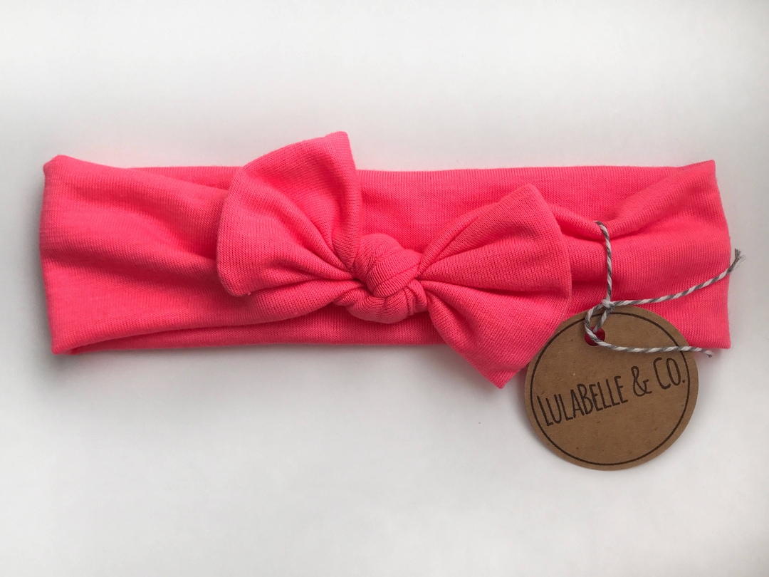 Baby Headband / Neon Pink / Hot Pink / Knot Headband / Baby Newborn ...