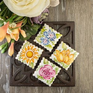 4 Blumen Cookie Stencil - 2 Layer Schablone