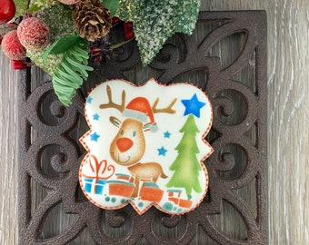 Christmas Reindeer with Train Stencil - 4 Layer Stencil