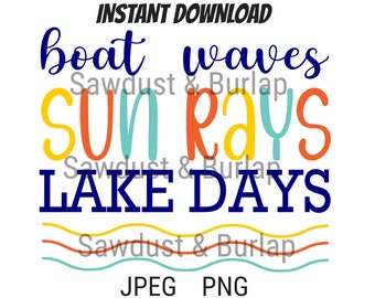 Free Free Boat Waves Sun Rays Lake Days Svg Free