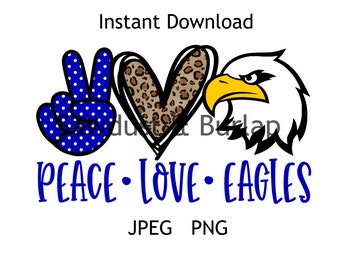 Download Peace Love Eagles Etsy