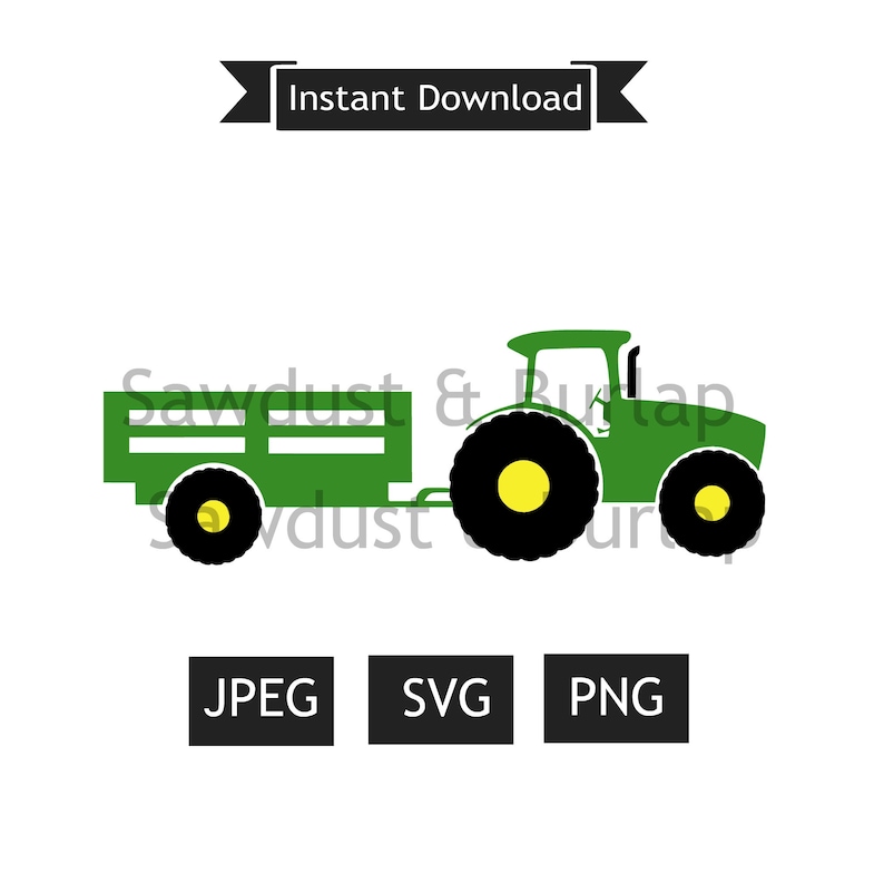 Download Tractor with wagon svg Farm equipment Tractor birthday | Etsy