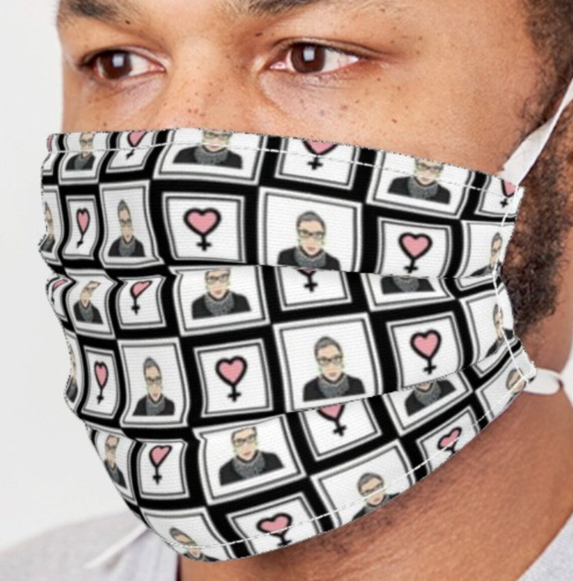 Ruth bader ginsburg custom designed fabric black  white  etsy