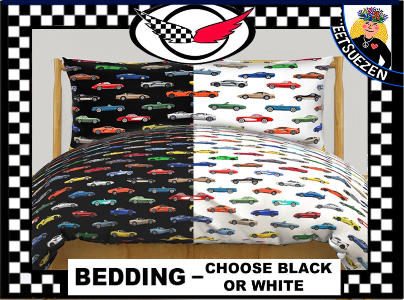 Corvette Bedding Etsy