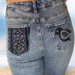 TAKING CUSTOM ORDERS. -  my jeans or yours.  Available: Size 7 Regeneration Jeans. Embroidered & Patchwork denim jeans.