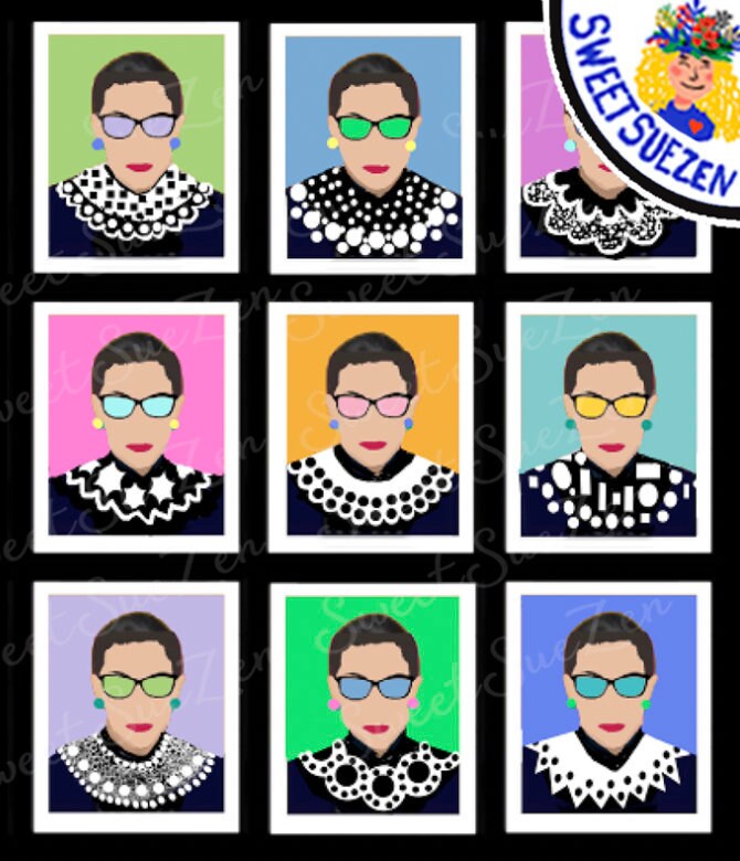 ORIGINAL Colorful Ruth Bader Ginsburg  ****Also check out the NEW & I…