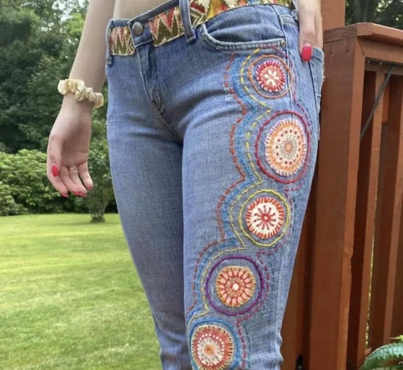 Size 26-36 Size 5? Blue Cult Jeans. Retro Style Hip-hugger