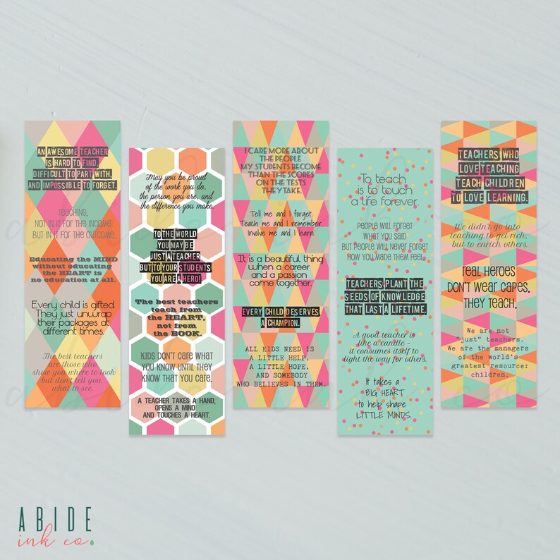 teacher quotes printable bookmarks teacher appreciation etsy